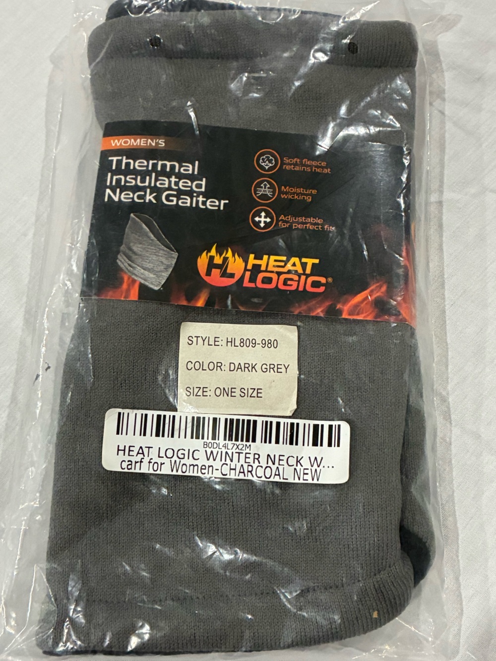 Heat Logic Dark Grey Thermal Insulated Neck Gaiter Women